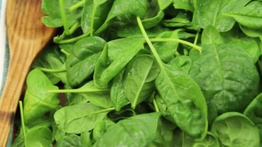 Masada taze ıspanak yığını