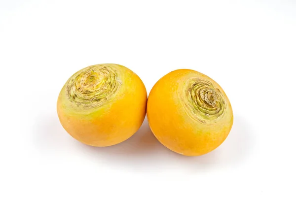 Raw Yellow Turnips Isolated White Background — Stock Photo, Image