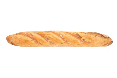 fresh baguette bread isolated on white background clipart