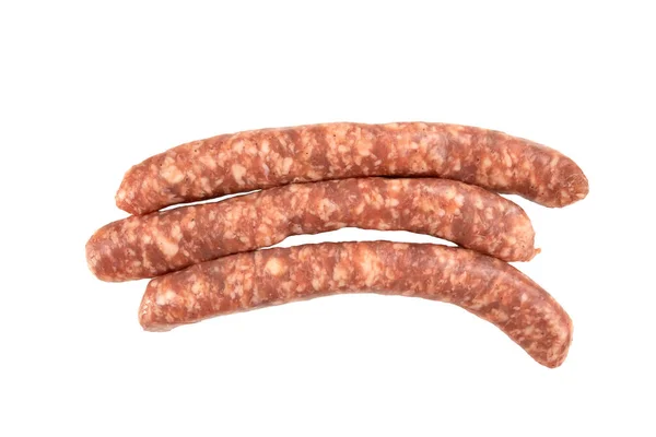 Raw Sausages Isolated White Background — Stock Photo, Image