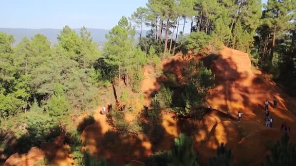 Pohled Okrovou Stezku Roussillonu — Stock video