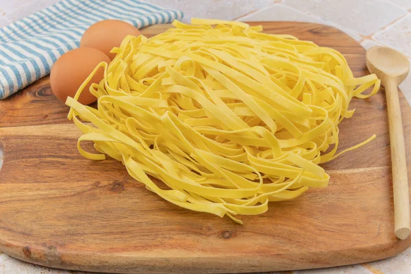 Pile Raw Pasta Table — Foto Stock
