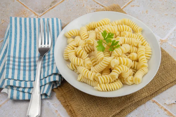 Plate Pasta Butter Table — Stock Photo, Image