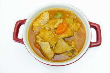 Beyaz arkaplanda izole edilmiş işkembe çanağı 