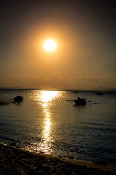 Hermosa Puesta Sol Sobre Mar Hammamet Ciudad Túnez — Foto de Stock