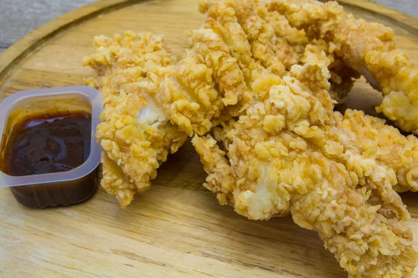 Nuggets Frango Frito Com Molho — Fotografia de Stock