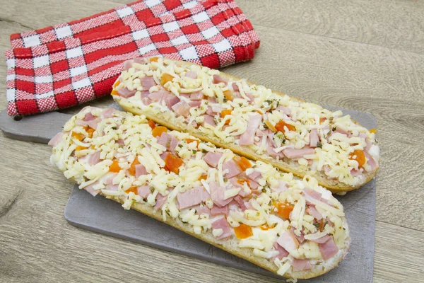 Pizza Baguettes Cheese Tomato — Stock Photo, Image