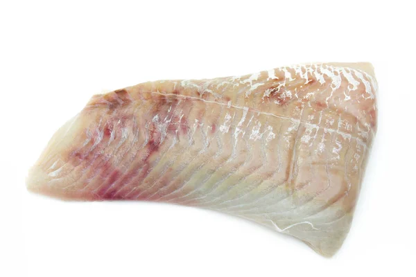 Syrový Filet Uhelných Ryb Izolovaný Bílém Pozadí — Stock fotografie