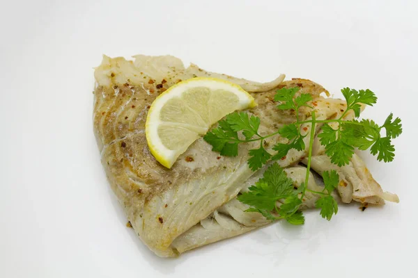Grilovaná Ryba Petrželí Citrónem — Stock fotografie