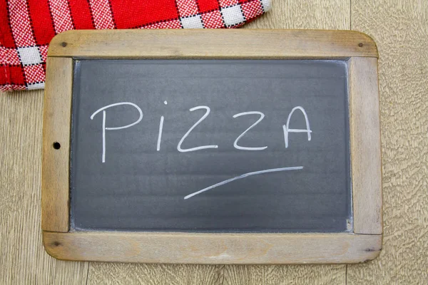 Tafel Mit Text Pizza — Stockfoto