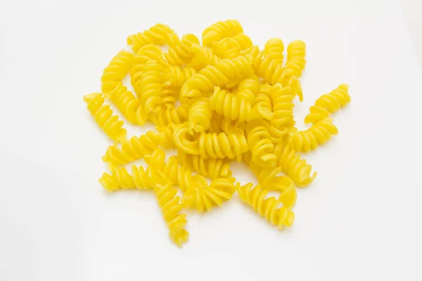 Uncooked Pasta White Background — Stock Photo, Image