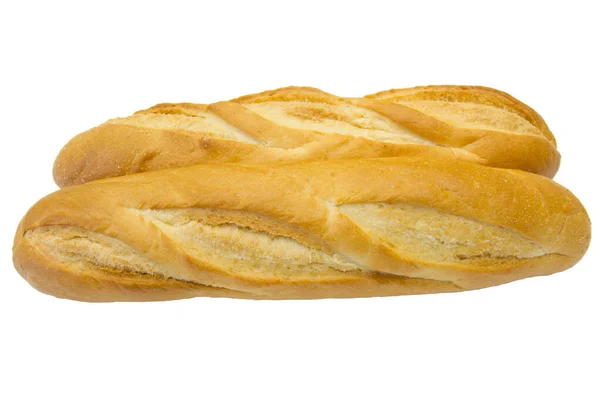 Baguette Bröd Isolerad Vit Bakgrund — Stockfoto
