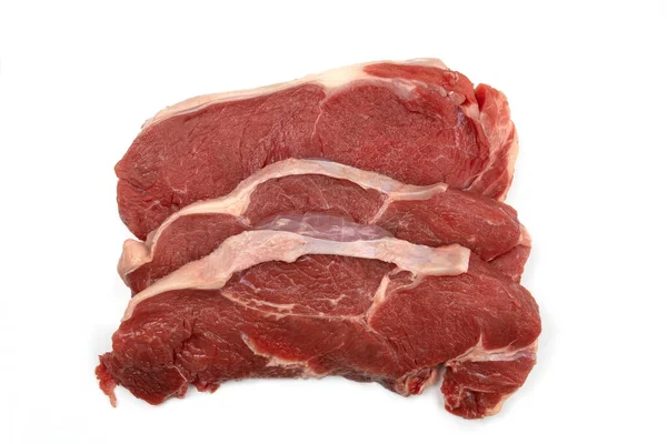 Rohes Schweinefleisch Isoliert Auf Weißem Hintergrund — Stockfoto