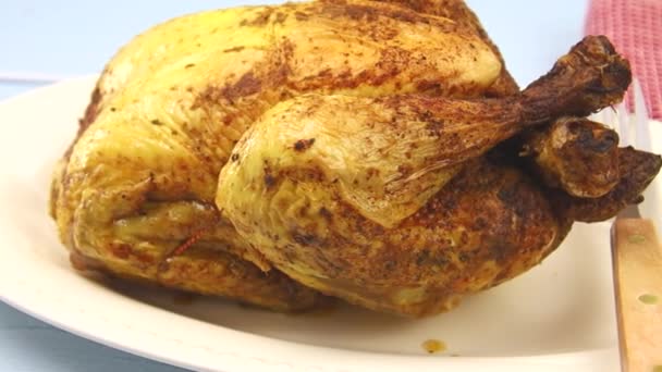 맛있는 닭고기를 가까이 — 비디오