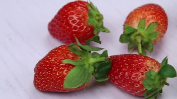 Fraises Fraîches Mûres Fond — Video