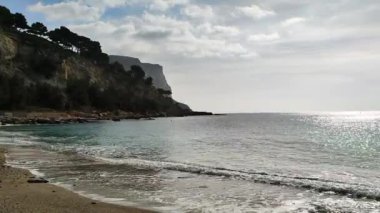 Akdeniz 'in kumlu plajı, Prado plajı, Marsilya, Fransa