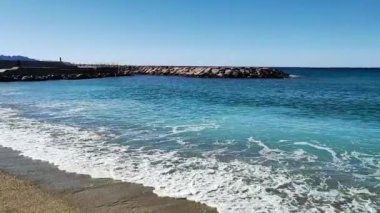 Akdeniz 'in kumlu plajı, Prado plajı, Marsilya, Fransa