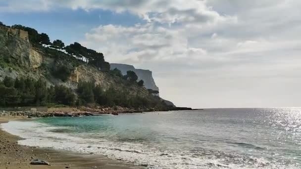 Sandstrand Mittelmeer Prado Strand Marseille Frankreich — Stockvideo