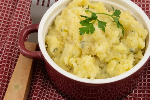 Schüssel Mit Cremigem Kartoffelpüree — Stockfoto