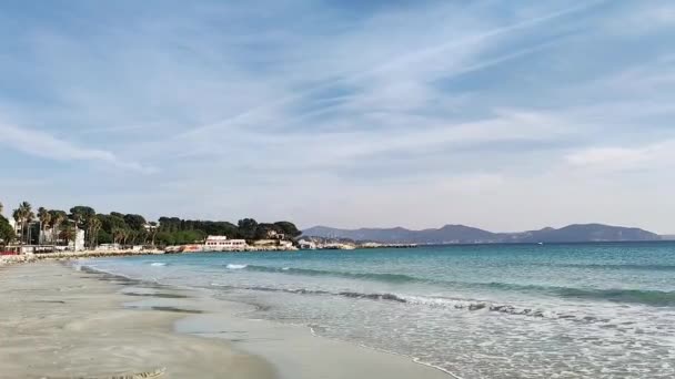 Praia Areia Mar Mediterrâneo Praia Prado Marselha França — Vídeo de Stock