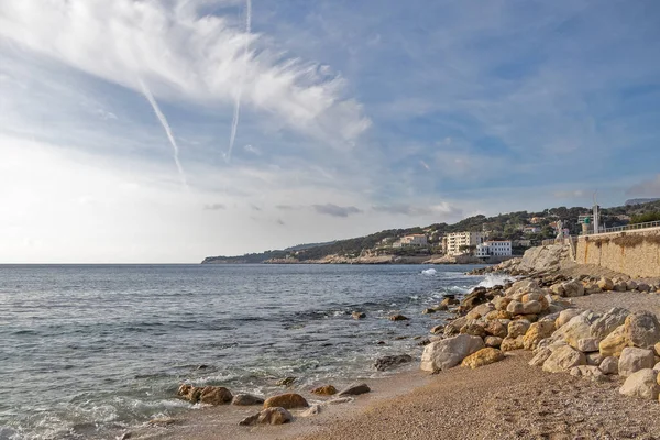 Vista Playa Ciudad Cassis Francia —  Fotos de Stock