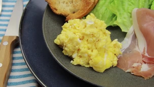 Angielskie Śniadanie Talerzu — Wideo stockowe