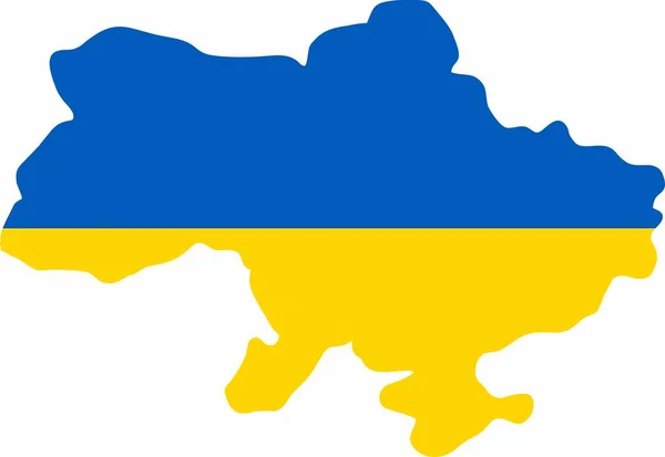 Ukraine Landkarte Den Landesfarben — Stockvektor