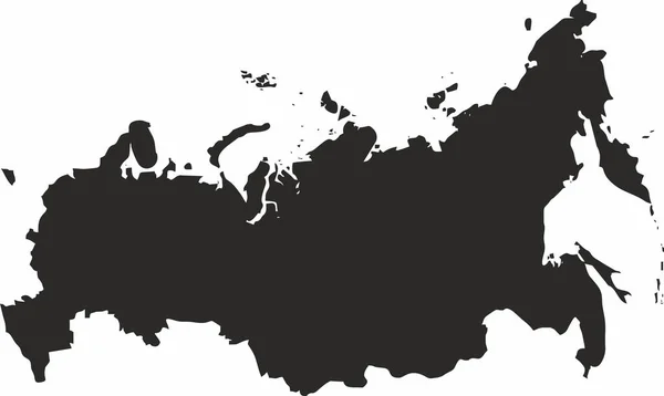 Karte Von Russland Schwarz — Stockvektor