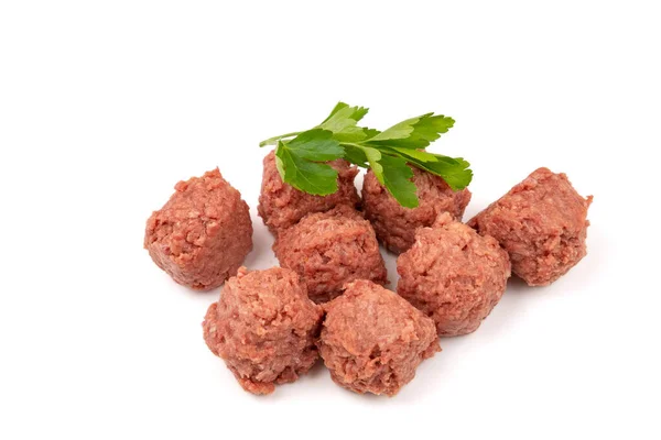 Polpette Manzo Crude Isolate Fondo Bianco — Foto Stock