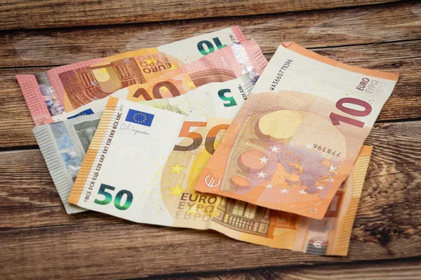 Notas Euro Conceito Moeda Finanças Perto — Fotografia de Stock