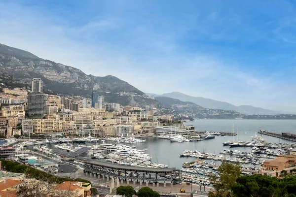 Utsikt Över Hamnen Och Byggnaden Monaco — Stockfoto