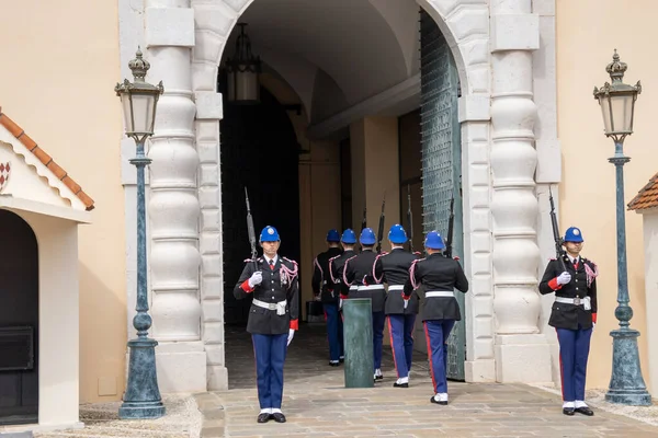 Změna Obřadu Stráží Monackém Paláci — Stock fotografie