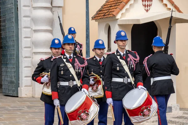 Změna Obřadu Stráží Monackém Paláci — Stock fotografie