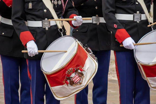 Military Guard Playing Drums Army Orchestra — Stock Photo, Image