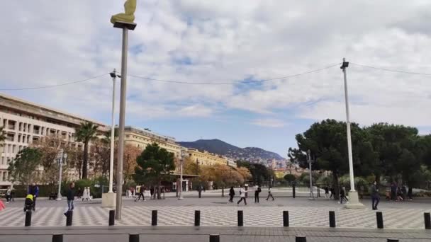 Uitzicht Plaats Massena Nice Frankrijk — Stockvideo