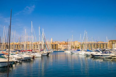 Fransa 'daki Marsilya limanının manzarası