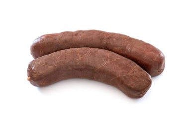 Ham siyah puding beyaz arkaplanda izole