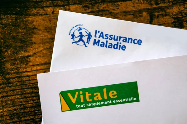 Carta Del Seguro Enfermedad Para Asignación Una Tarjeta Vital Francia — Foto de Stock