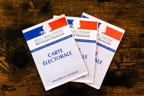 voter card with writing in french electoral card french republic