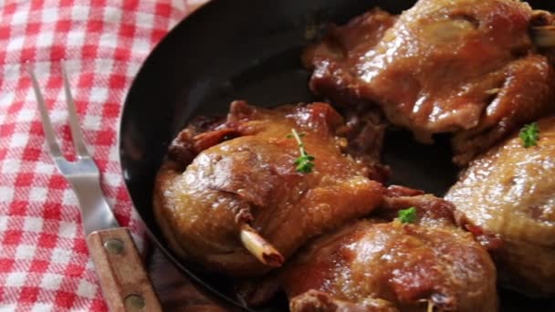 Duck Confit Cooked Dish — Stock Video
