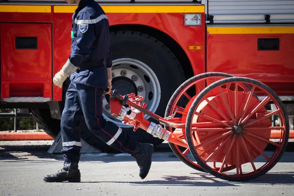 Пожарный Шланг Вид Французской Пожарной Бригады — стоковое фото