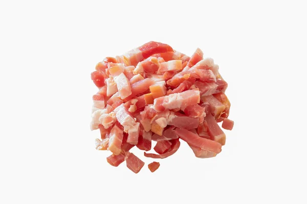 Chopped Bacon Isolated White Background — Fotografia de Stock