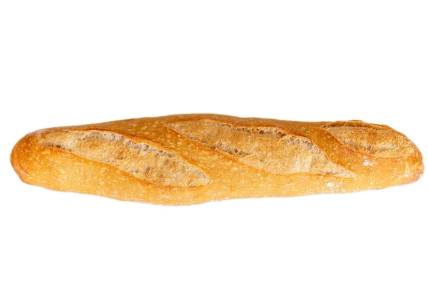 Baguete Fresco Isolado Fundo Branco — Fotografia de Stock