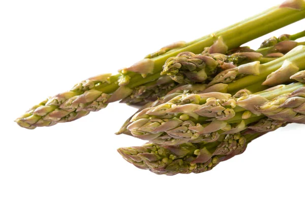 Close Green Asparagus Isolated White Background — Stockfoto