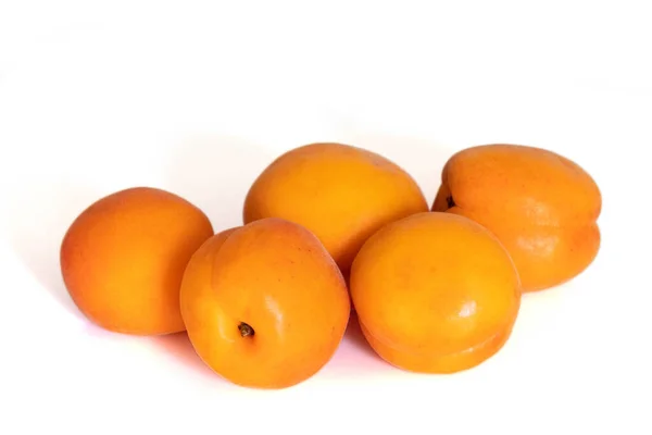 Ripe Apricots Isolated White Background — Stock Photo, Image