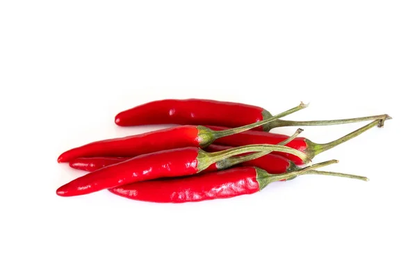 Kleine Rode Chili Pepers Geïsoleerd Een Witte Achtergrond — Stockfoto