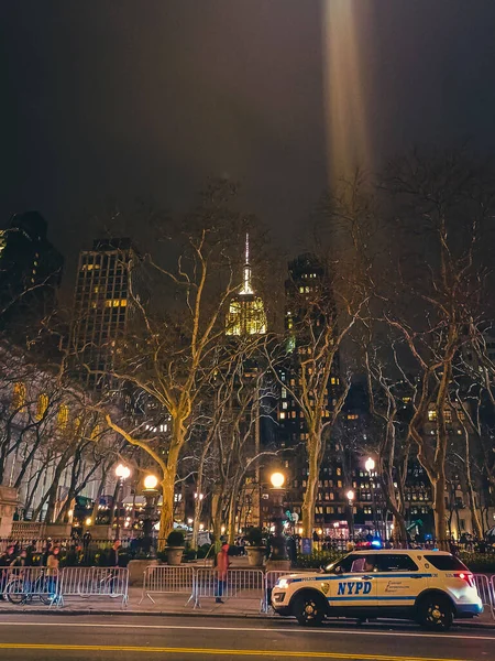 Visão Noturna Cidade Manhattan Nova Iorque — Fotografia de Stock