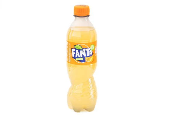 Botella Fanta Naranja Aislada Sobre Fondo Blanco —  Fotos de Stock