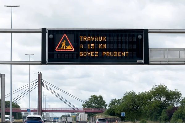 Werbetafel Auf Einer Autobahn Frankreich — Stockfoto