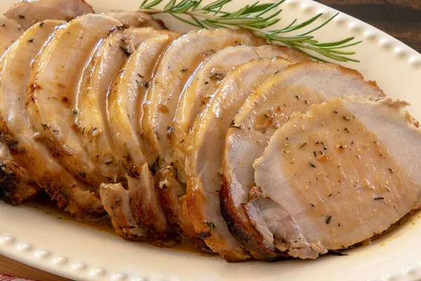 Sliced Roast Pork Cooked Dish — Stock Photo, Image